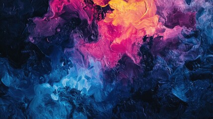 Poster - Colorful abstract swirl texture background in vibrant hues of pink orange and blue suitable for modern design applications