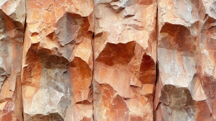 Poster - Textured Vertical Terracotta Brick Wall Showing Natural Rustic Patterns and Warm Earthy Tones for Architectural and Design Use