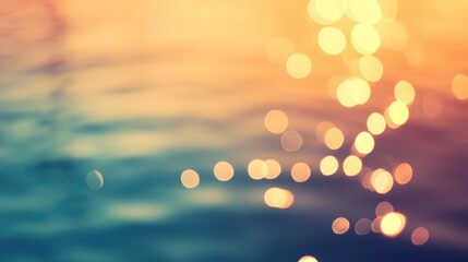 Aufkleber - Abstract bokeh lighting on water surface creating a vintage swimming pool background with soft tones and tranquil ambiance