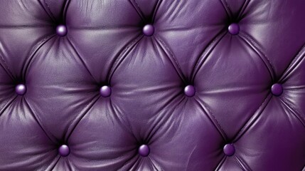 Aufkleber - Textured violet leather tufted background with buttons highlighting luxurious upholstery design for interior decor and fashion themes.