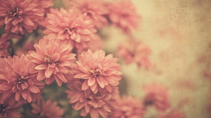 Poster - Vintage pink floral background with soft textures ideal for romantic and nostalgic design projects. Perfect for invitations and art prints.