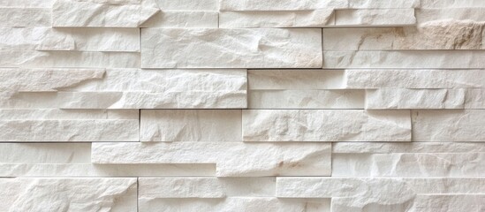 Aufkleber - Textured white natural brick wall background ideal for interior design, photography, and modern decor projects.