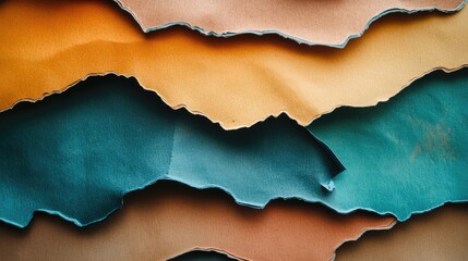 Aufkleber - colorful torn paper texture layered background for vintage or retro design projects