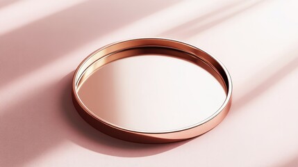 Poster - elegant copper circle frame on a soft gradient background for product display or minimalist design c