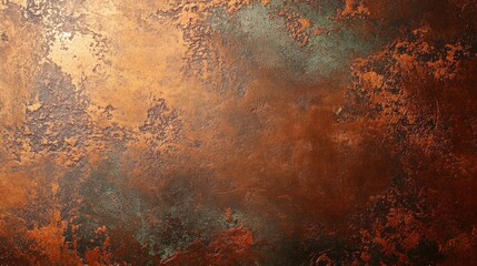 Poster - Copper Metal Texture with Rich Patina for Contemporary Design and Creative Backgrounds