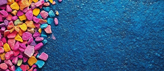 Poster - Colorful gravel texture background with vibrant stones and ample negative space for text or design elements