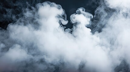Aufkleber - White smoke swirling against a dark background creating an atmospheric and abstract texture for creative projects and design applications