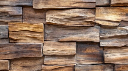 Aufkleber - Teak wood wall texture with an inclined line pattern showcasing vintage charm and rich, natural hues for interior design applications.