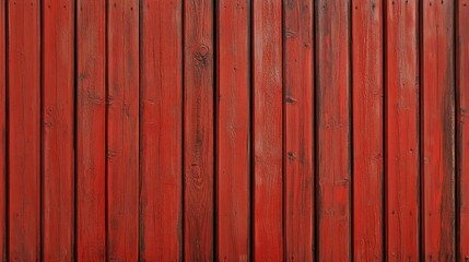Poster - Rustic red wooden background texture with vertical painted boards showcasing vintage charm and weathered appeal for design projects.