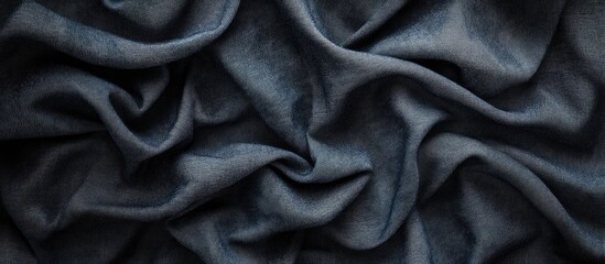 Poster - textured dark fabric background with intricate folds and wrinkles for design inspiration and creativ