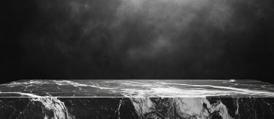 Poster - elegant marble gray and white texture background with dark shadow for product display and empty spac