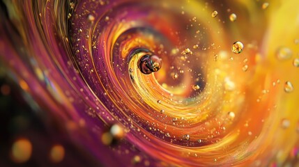 Fototapete - Colorful swirl abstract background with bubbles and vibrant motion for artistic and design concepts