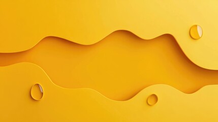 Poster - Abstract yellow background with wavy cutouts and spaces for text modern design concept for banners and advertisements
