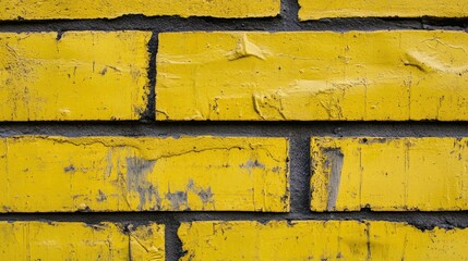 Poster - yellow brick wall close-up texture for construction and remodeling background in professional qualit