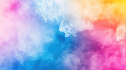 Poster - Colorful abstract background featuring soft gradients of blue pink and yellow creating a dreamy fluid effect in a vibrant composition
