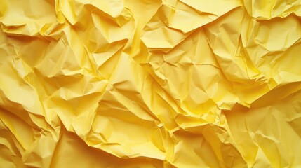Poster - Yellow Crumpled Paper Texture for Abstract Background Designs and Creative Projects