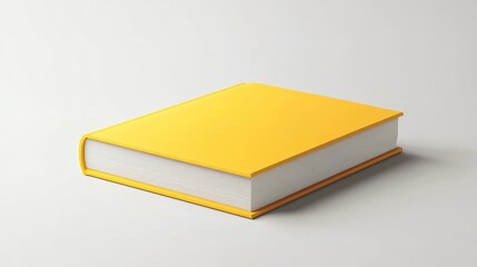 Poster - yellow hardback book mockup arranged on a clean white background showcasing a minimalist design for 