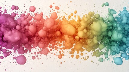 Poster - Vibrant Abstract Colorful Bubbles in Flowing Gradient Across a Light Background