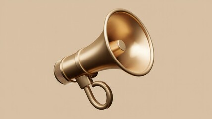 Poster - A golden megaphone, symbolizing announcements, promotions, and communication.