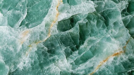  Elegant seamless green marble stone texture with subtle gold veining suitable for backgrounds and interior design applications.