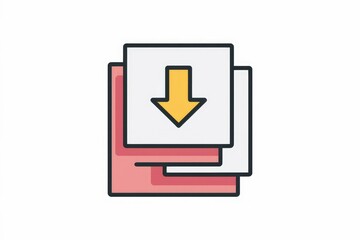 Leinwandbilder - Download multiple documents icon, representing data transfer or archiving.