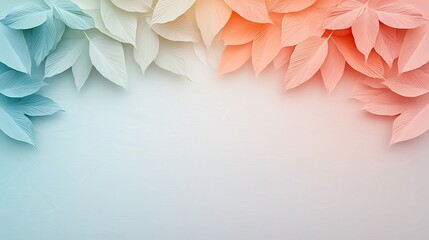 Poster - Elegant and modern pastel gradient design featuring a delicate floral textured pattern with minimalist geometric forms