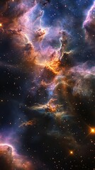 colorful nebula in the universe with copy space vertically 9:16