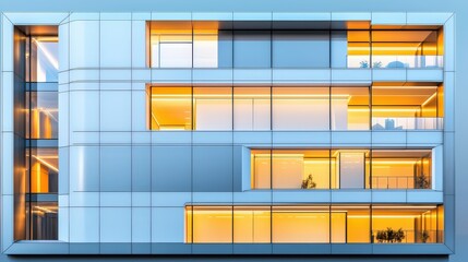 Poster - Close-up of an ultra-modern building highlighting detailed window frames and reflective metal textures, showcasing contemporary architecture.