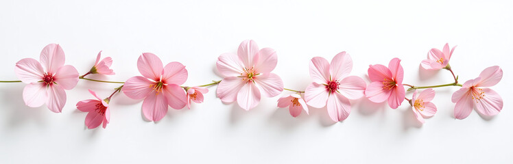 Poster - Image Of A Delicate Pink Floral Arrangement Isolated Against A Clean White Background With Gentle Subtle Color Tones. 00002