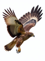 Poster - Hawk Wings Isolated Against A Clean White Background, With A Clipping Path Provided For Easy Editing And Use. 00001
