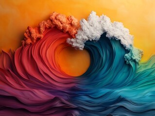 Poster - Vibrant Iridescent Abstract Landscape Captivating and Transcendent Pulsating with a Mesmerizing Dreamlike Energy Surreal and Visionary
