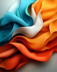 Poster - Captivating waves of iridescent hues and mesmerizing digital art forms portrayed with a lustrous shimmering through advanced digital painting techniques set against a dynamic