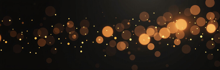 Aufkleber - Golden Bokeh Patterns Suspended In A Dark, Velvety Black Space Create An Elegant And Sophisticated Visual Effect Overall. 00002