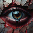 © Drowfear - Ojo surrealista con textura rota y lágrima oscura
