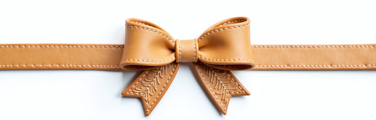 Aufkleber - Gingerbread Bow Sits Elegantly Isolated On A White Background Adding Festive Touch To Christmas Decorations With Its Ornate Design. 00002