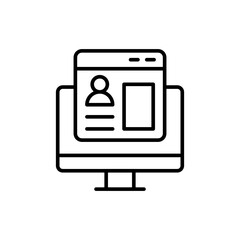  - Front end developing outline icons, minimalist vector illustration ,simple transparent graphic element .Isolated on white background