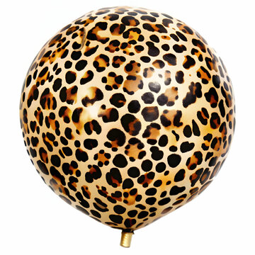 An animal print foil balloon, featuring bold patterns like leopard