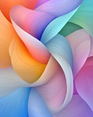 Poster - Mesmerizing iridescent contours in a dynamic kaleidoscopic abstract art design featuring rhythmic fractal structures dazzling luminescent textures and prismatic color explosions