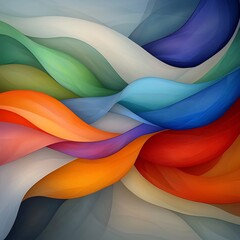 Poster - Captivating abstract art with vibrant ribbons of color in a prismatic ever shifting composition that dazzles the senses with its meticulously crafted textures gradients and dynamic movement