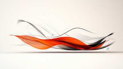Poster - Abstract flowing shapes in red, black, and white create dynamic visual effect, evoking sense of movement and energy in minimalist design