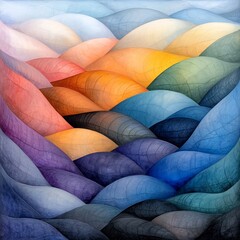Poster - Enchanting Iridescent Silhouettes in a Visually Striking Shimmering Surrealist Landscape with Dynamic Brush Strokes and a Dreamlike Ethereal