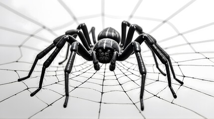 Black Spider Web Intricate Design Monochrome Art