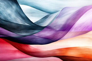 Poster - Multicolor Abstract Artistic Waves in Soft Textures and Dynamic Flow for Creative Projects