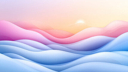 Poster - Abstract pastel gradient landscape with soft waves