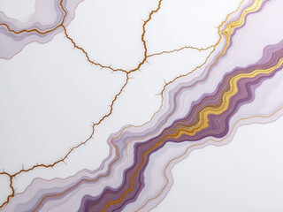 Poster - Elegant Marble Texture Features White, Purple, And Gold Veins Set Against A Sophisticated Background With Subtle Depth And Visual Interest. 00001