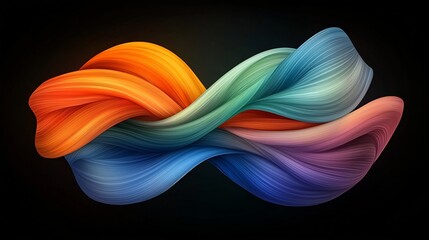Poster - Mesmerizing Iridescent Waves of Vibrant Flowing Abstract Composition   Captivating dynamic multi hued digital art with swirling ethereal luminous textures and dreamlike atmosphere