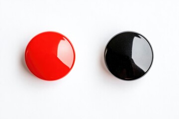 Poster - Two buttons with different colors on a clean background