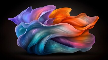 Poster - Captivating abstract background design featuring swirling wavy iridescent shapes in a mesmerizing array of vibrant jewel toned colors