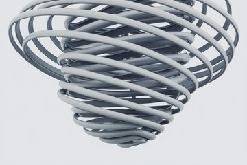 Fototapete - Abstract 3D rendering of a swirling, spiral-shaped object, resembling a tornado or vortex.