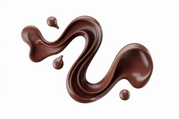 Poster - A dynamic splash of rich, dark chocolate, flowing elegantly.
